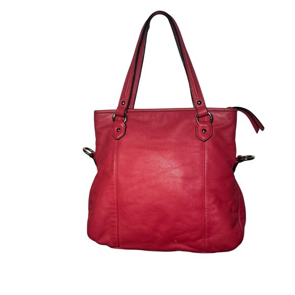 COACH Daisy Mia Coral/Orange Leather Convertible Tote Shoulder Bag 